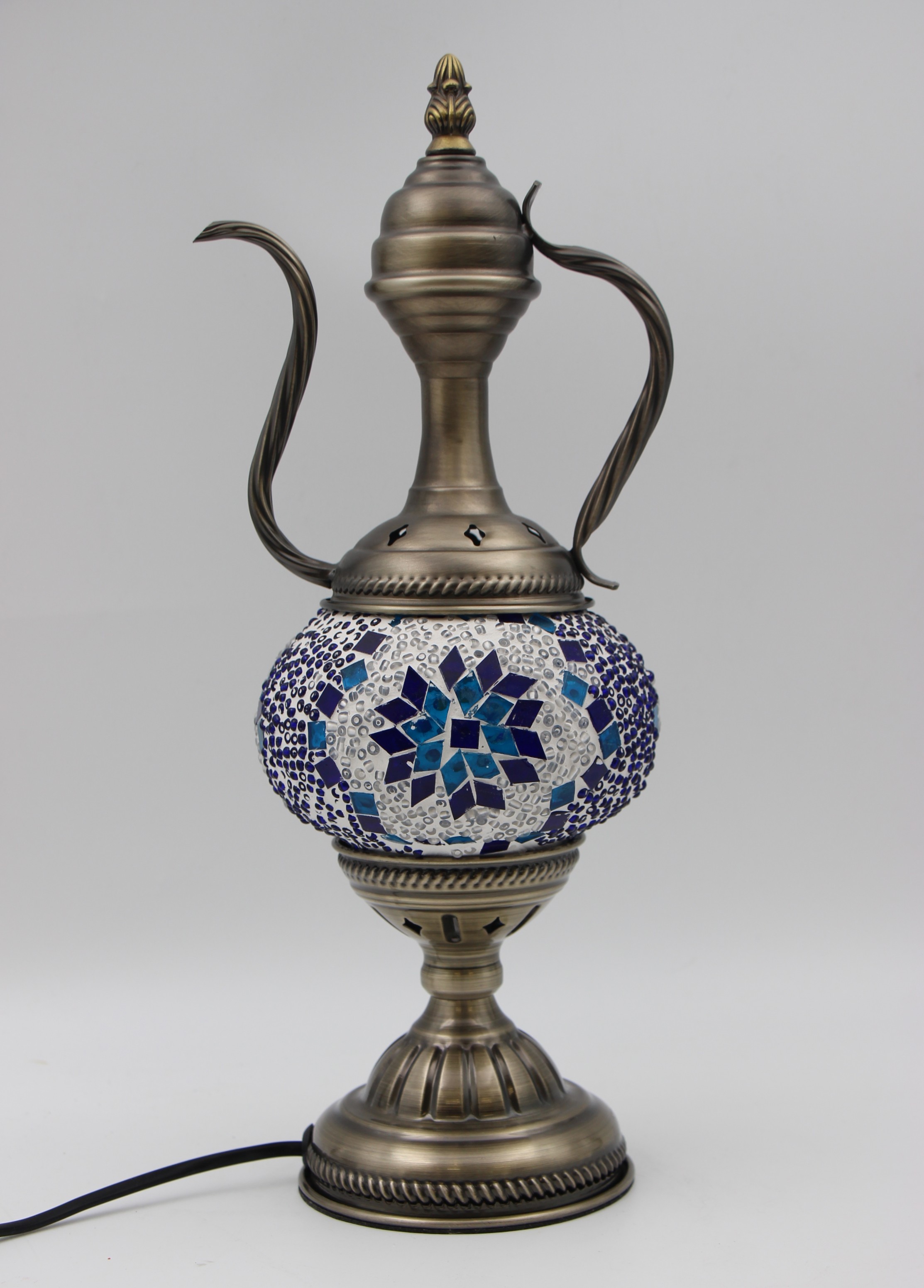 Turkish Medium Teapot Lamp Blue - 2