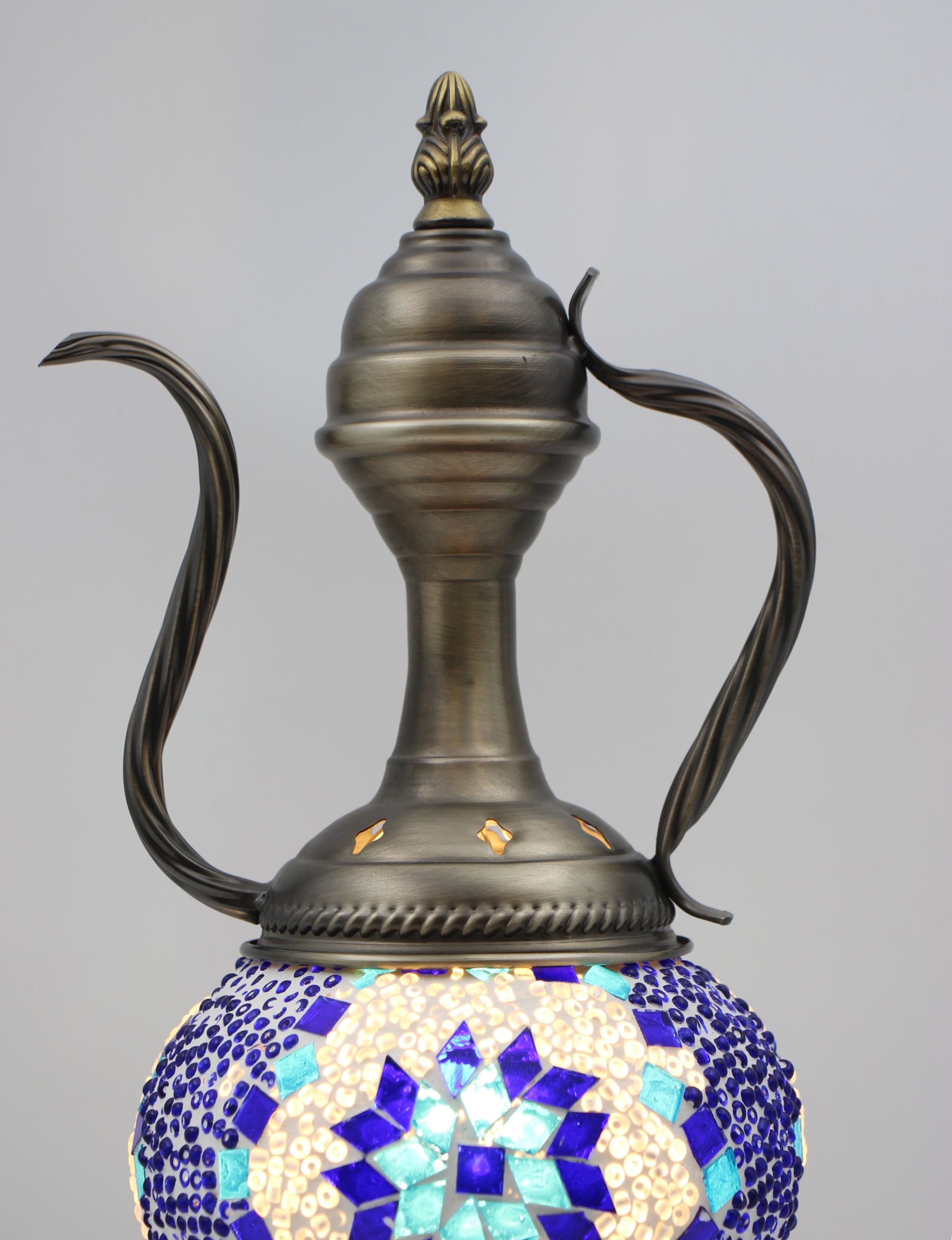 Turkish Medium Teapot Lamp Blue - 4