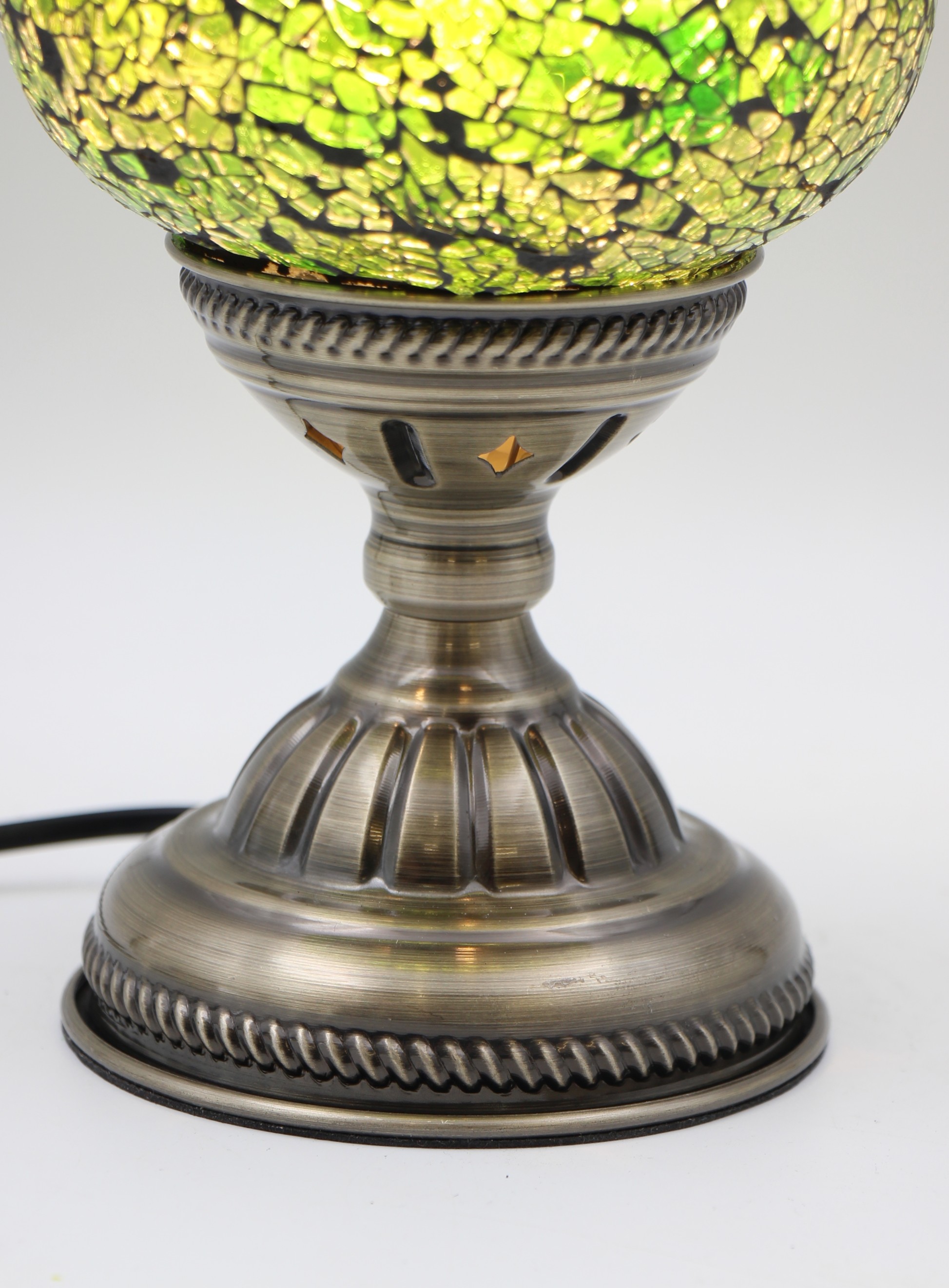 Turkish Medium Teapot Lamp Cracked Green - 4