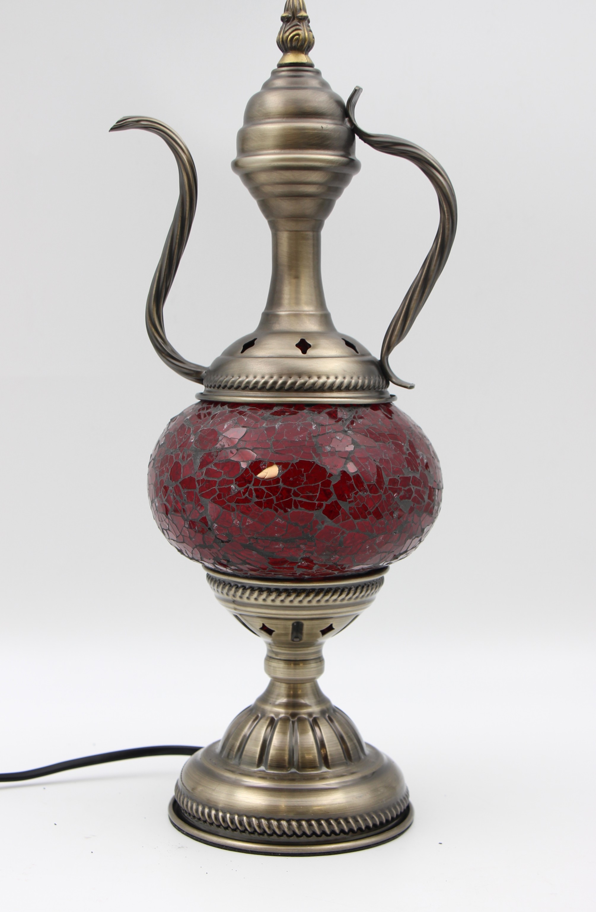 Turkish Medium Teapot Lamp Cracked red - 1