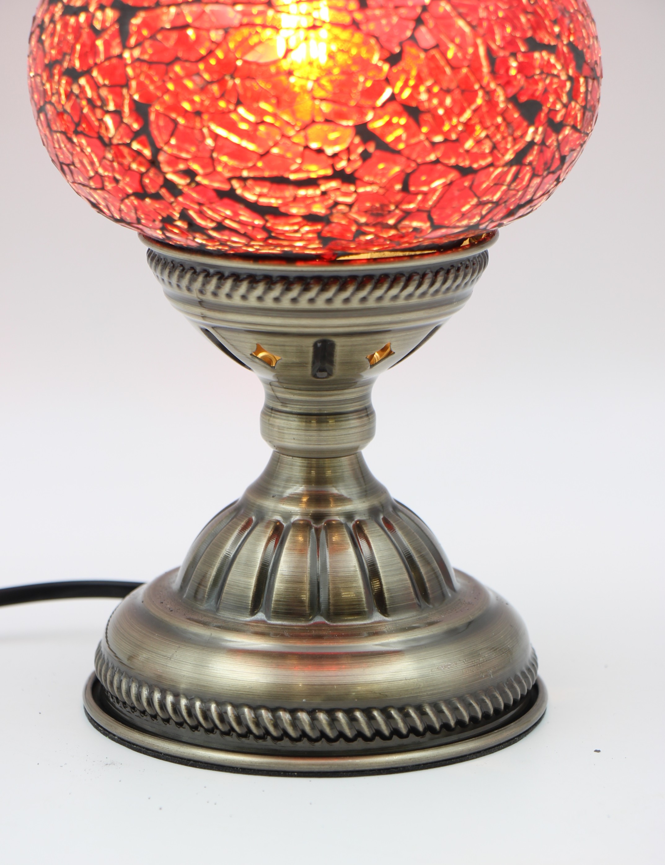 Turkish Medium Teapot Lamp Cracked red - 4