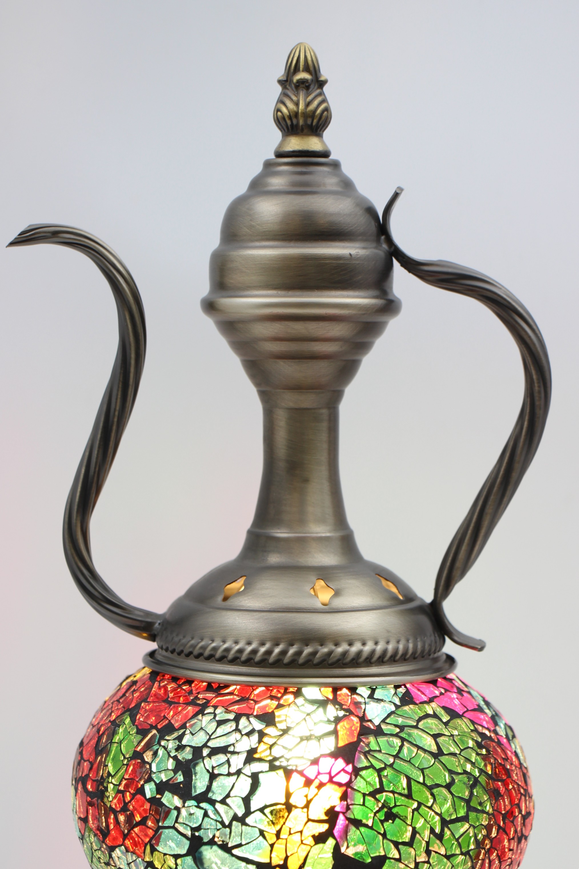 Turkish Medium Teapot Lamp cracked rainbow - 2
