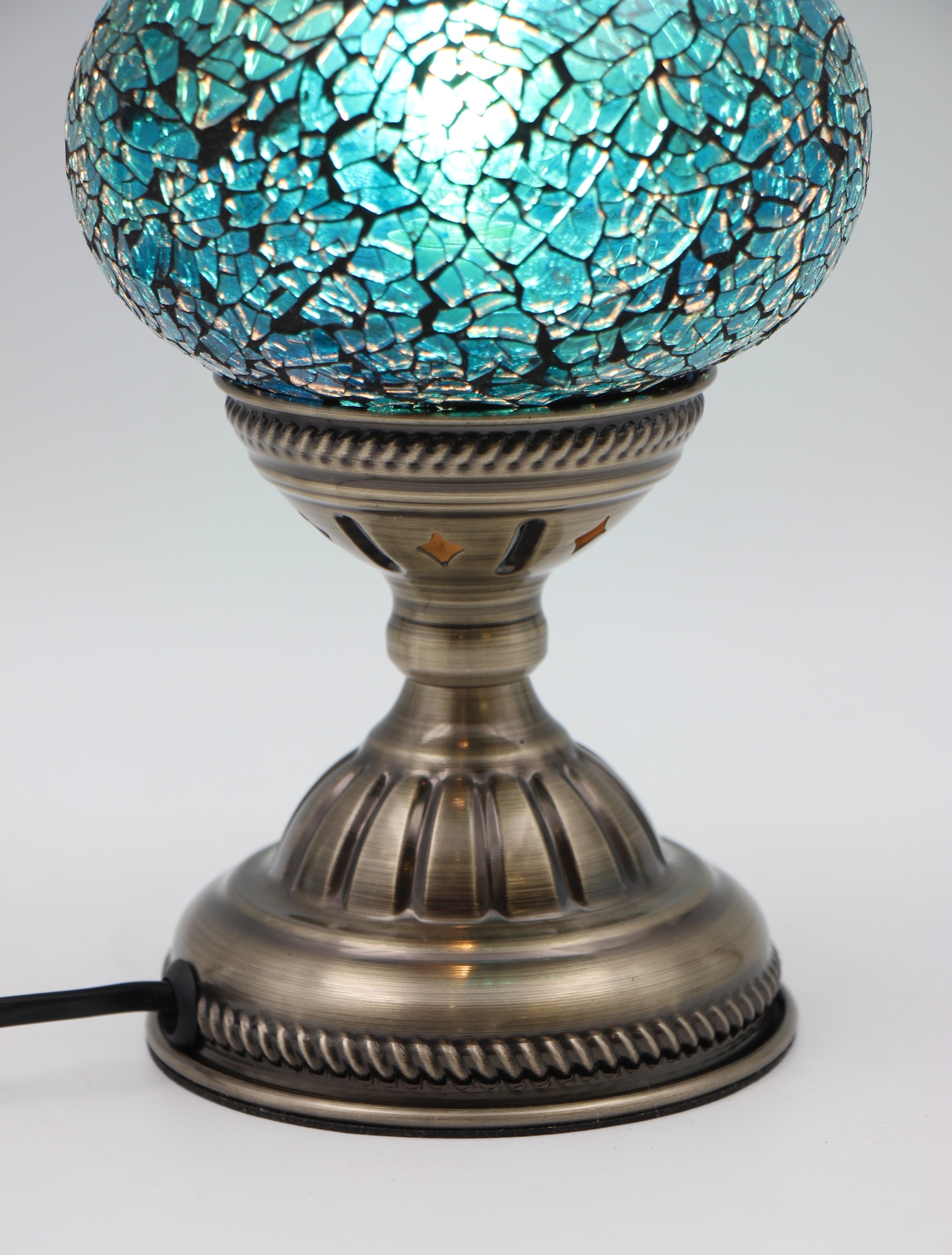 Turkish Medium Teapot Lamp cracked teal - 4