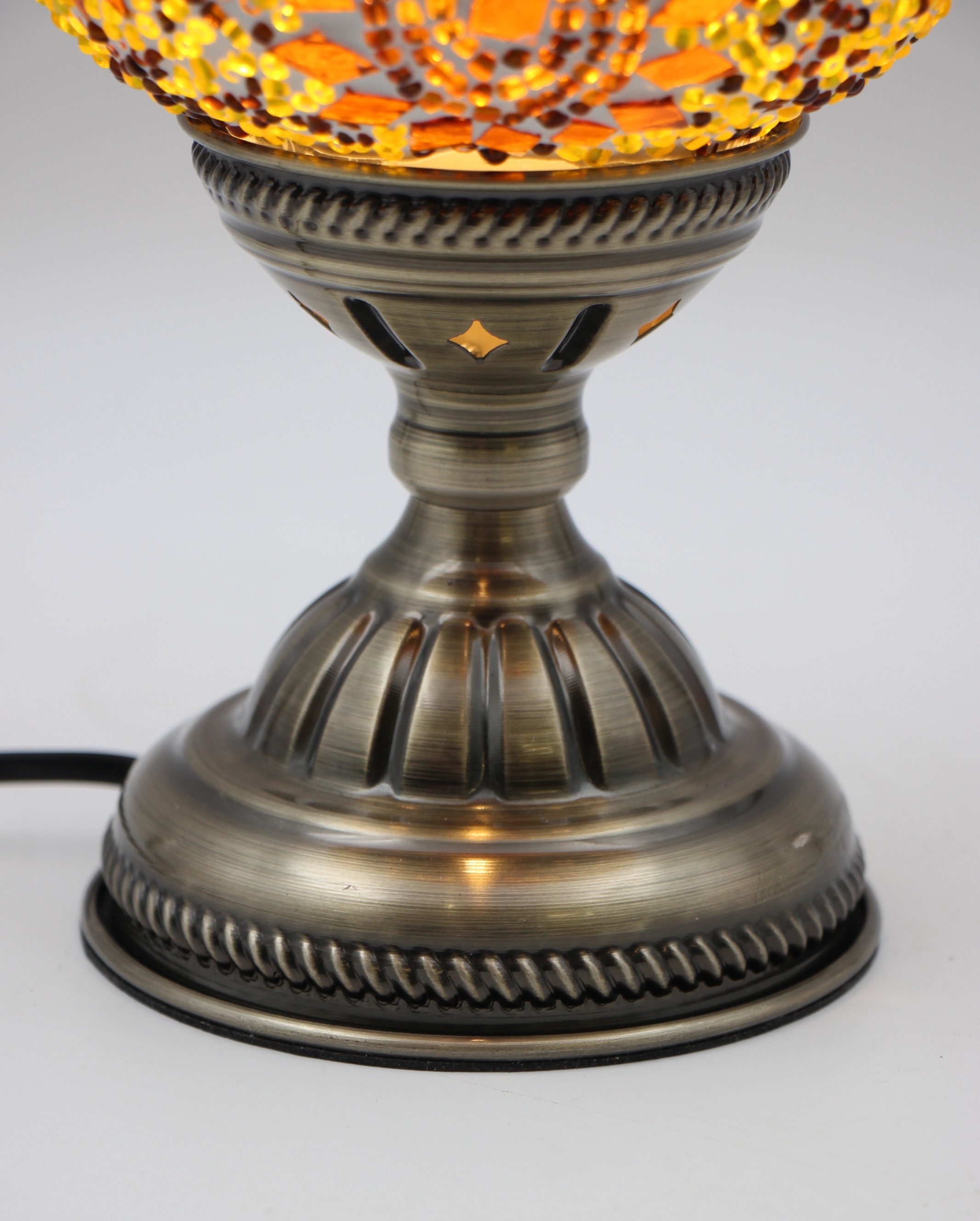 Turkish Medium Teapot Lamp yello gold- 4