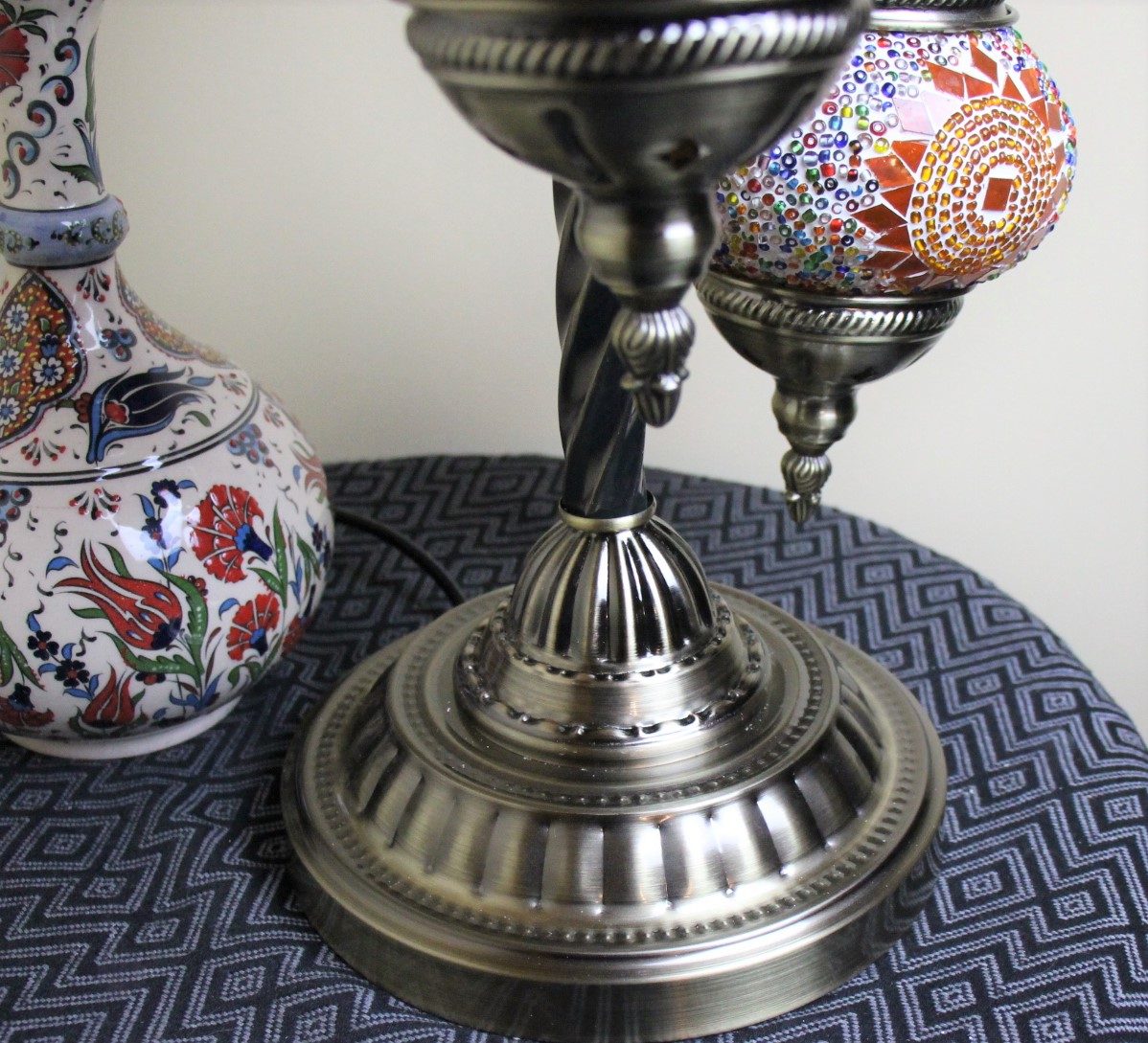 Turkish Mosaic Floor Lamp 3 globe Amber Star 8