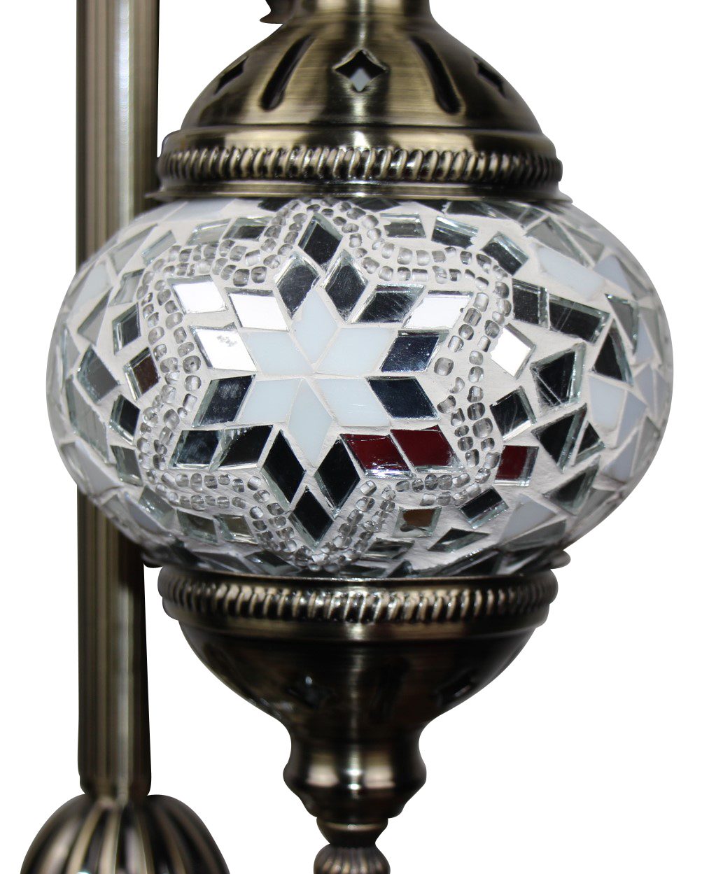 Turkish Mosaic Floor Lamp 3 globe White 50