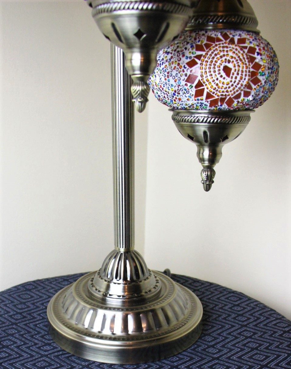 Turkish Mosaic Floor Lamp 5 globe Amber Star 3