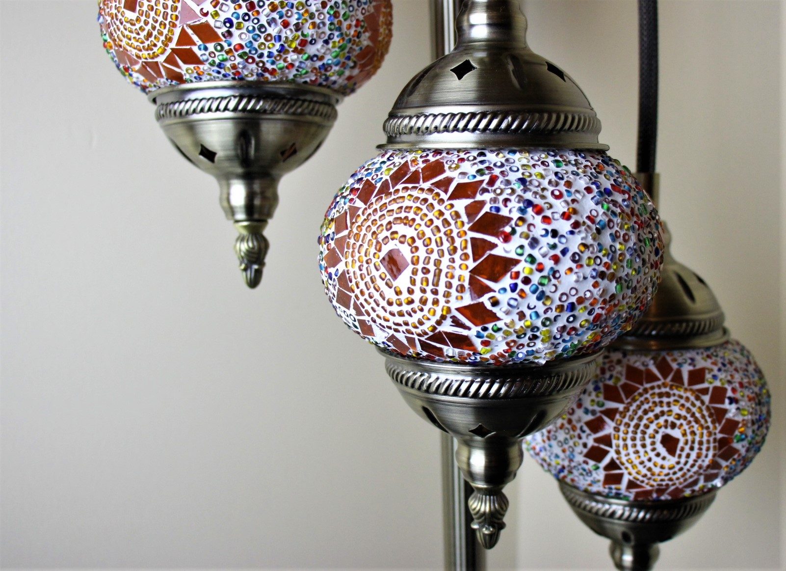 Turkish Mosaic Floor Lamp 5 globe Amber Star 4