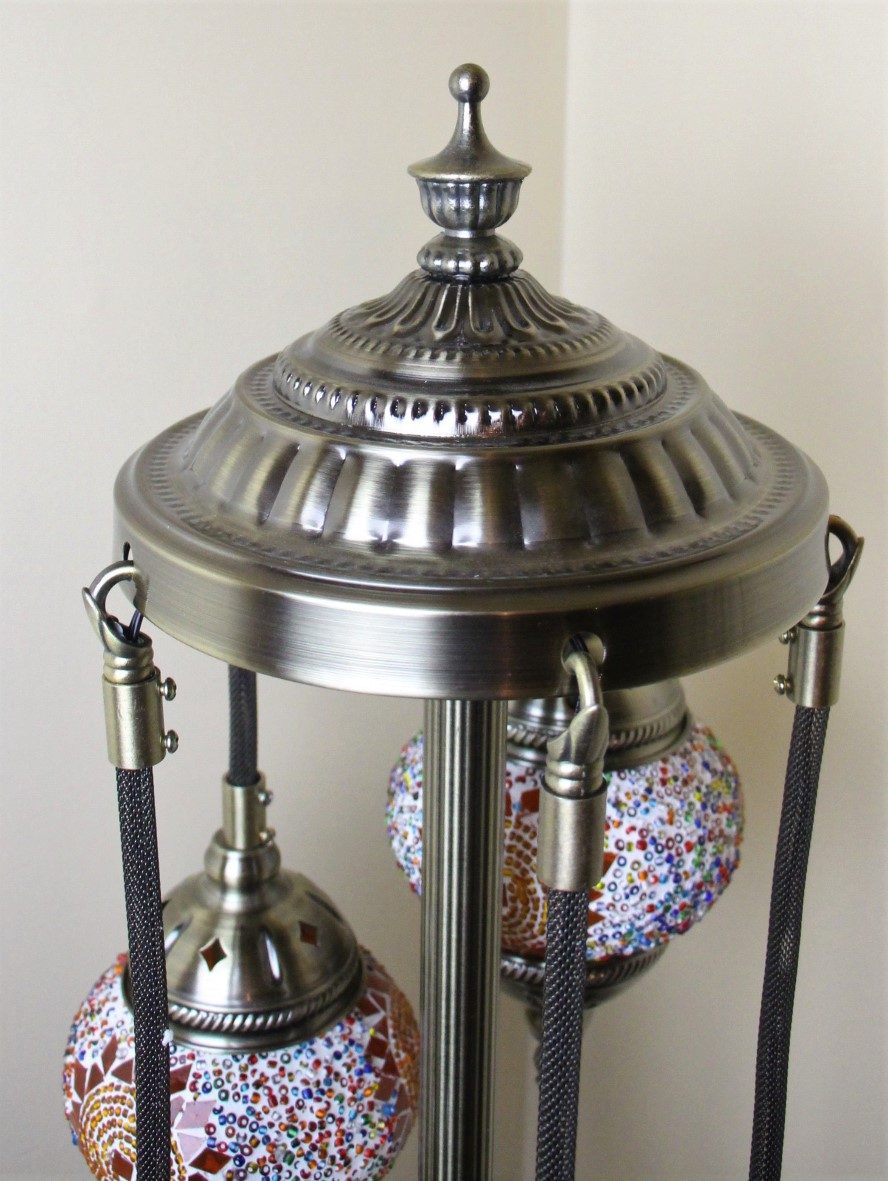 Turkish Mosaic Floor Lamp 5 globe Amber Star 9