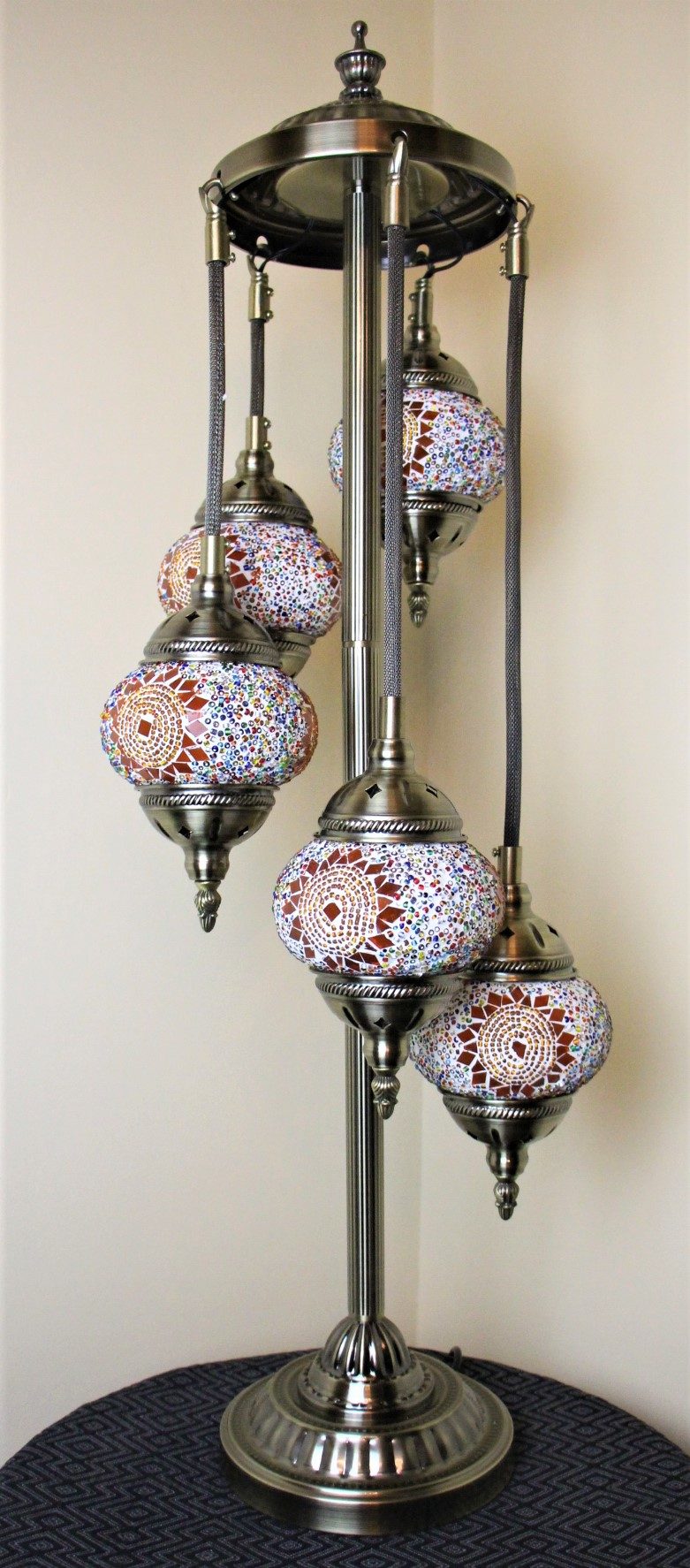 Turkish Mosaic Floor Lamp 5 globe Amber Star