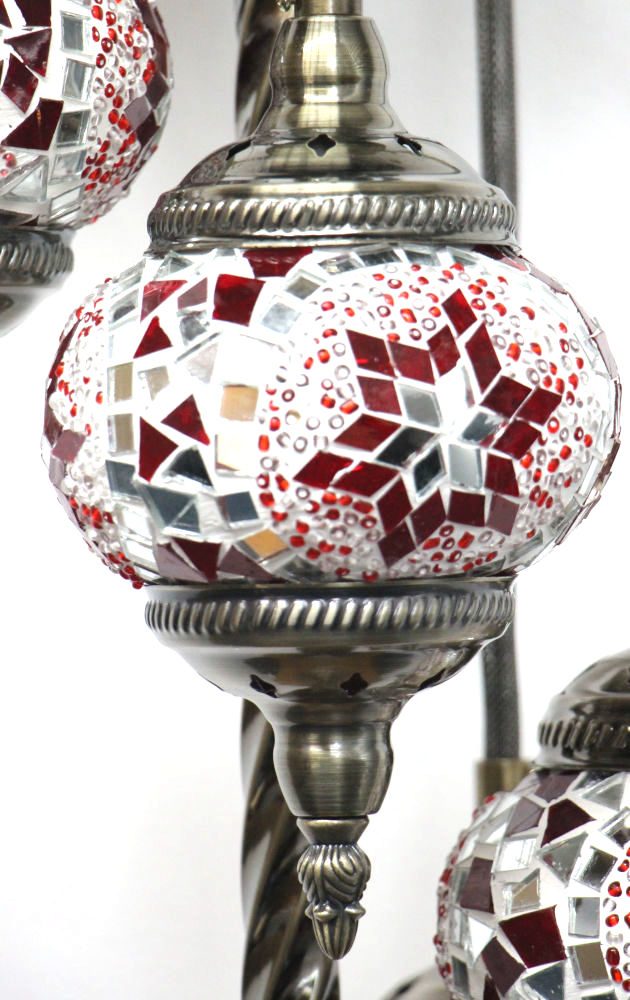 Turkish Mosaic Floor Lamp 5 globe Red 40