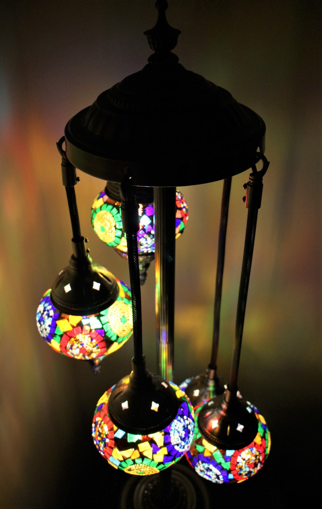 Turkish Mosaic Floor Lamp 5 globe Sun Beam 2