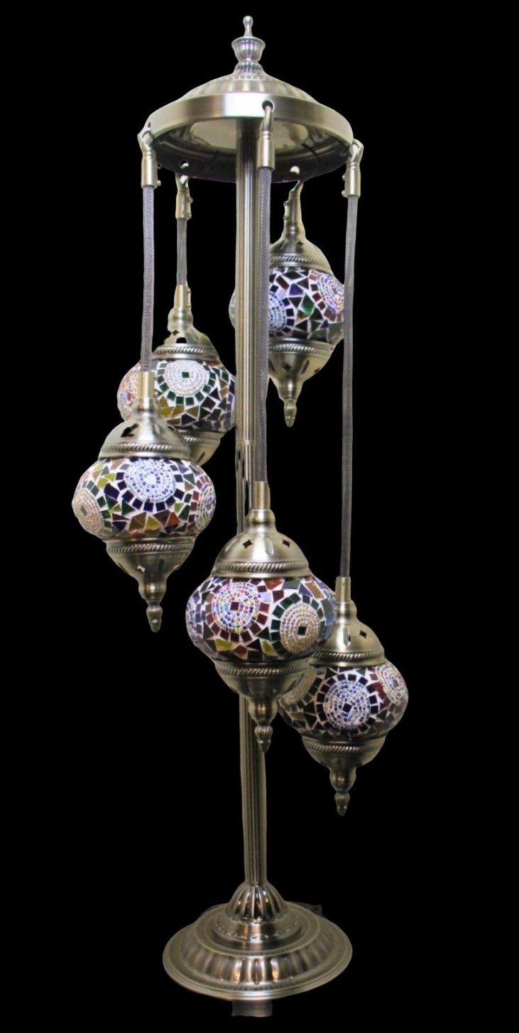 Turkish Mosaic Floor Lamp 5 globe Sun Beam 4