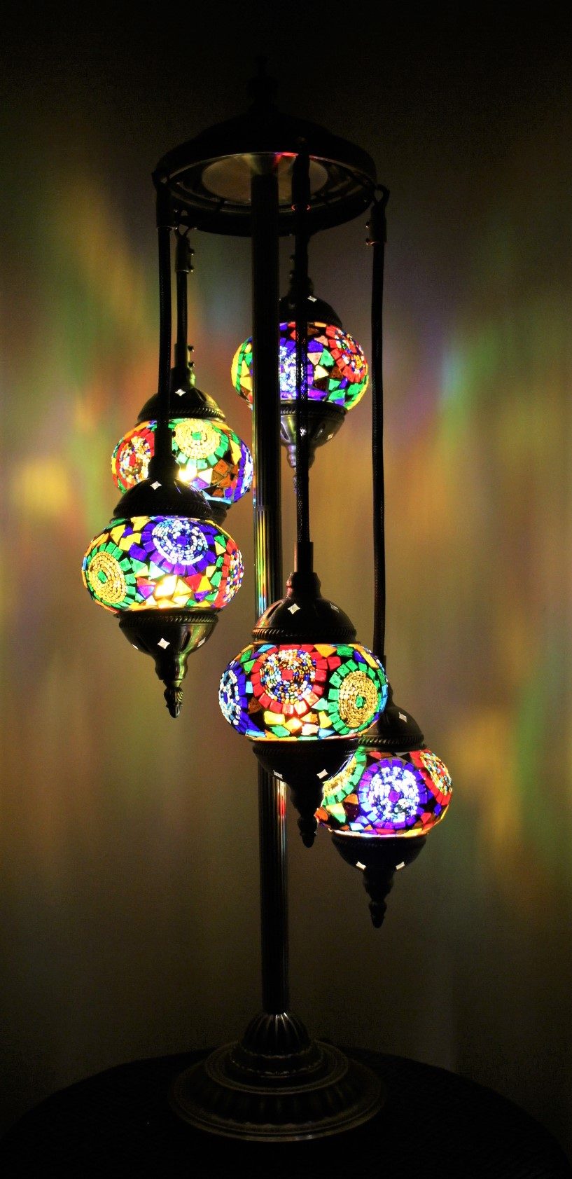 Turkish Mosaic Floor Lamp 5 globe Sun Beam