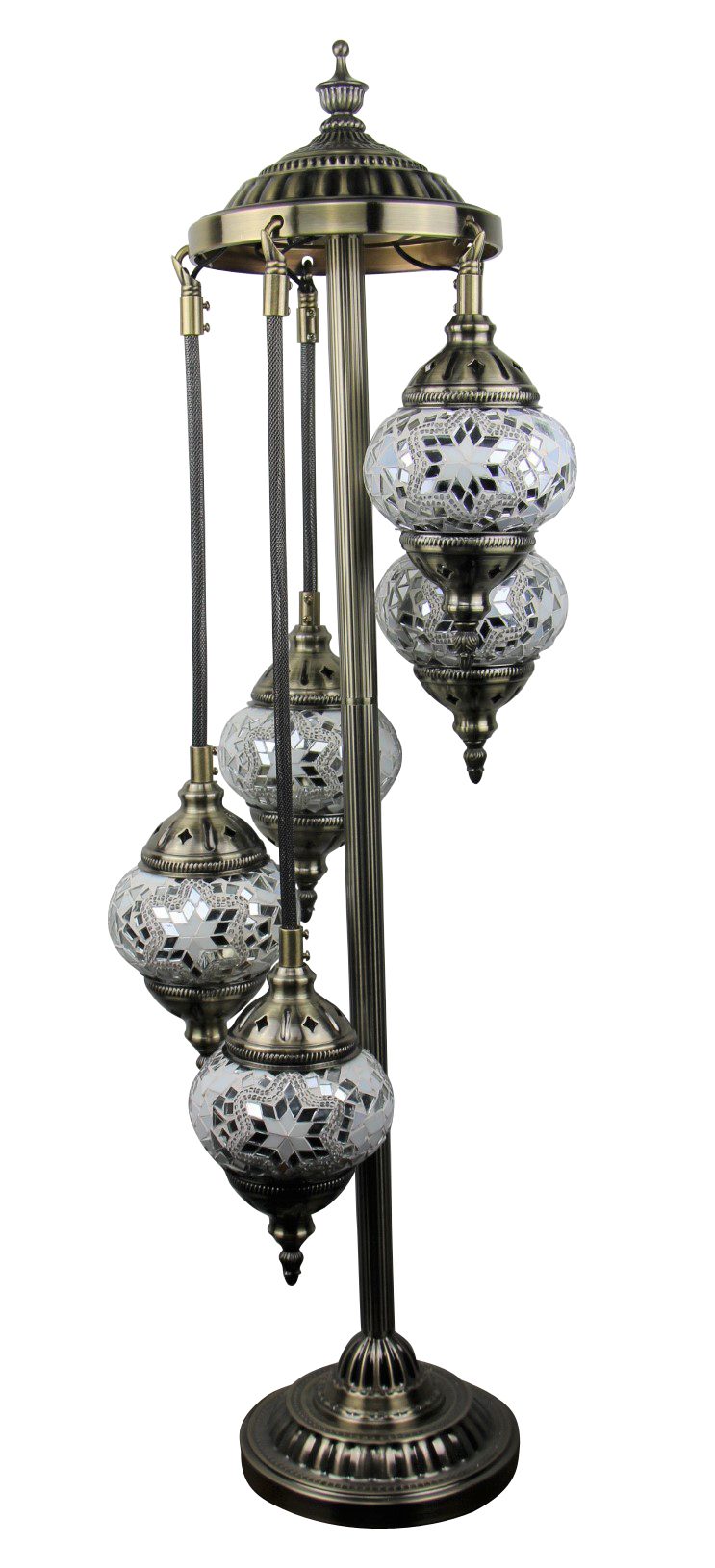 Turkish Mosaic Floor Lamp 5 globe White 40