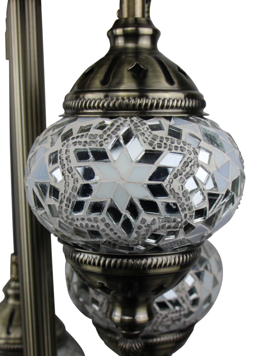 Turkish Mosaic Floor Lamp 5 globe White 50