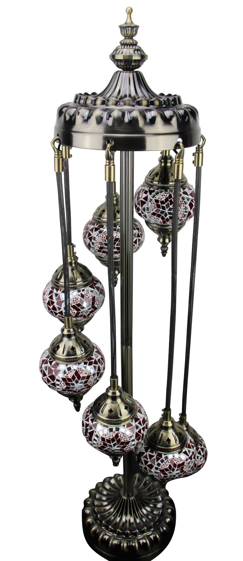 Turkish Mosaic Floor Lamp 7 globe Red 40