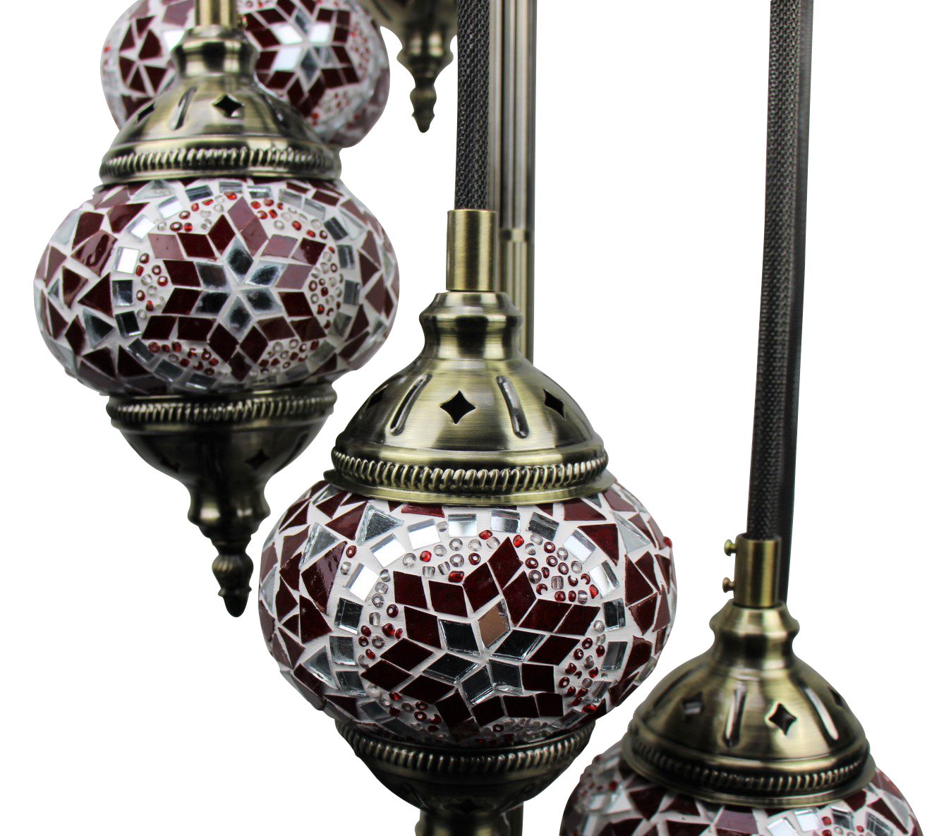 Turkish Mosaic Floor Lamp 7 globe Red 50
