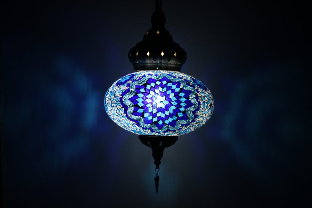 Turkish Mosaic Hanging Lamp Large Blue 2