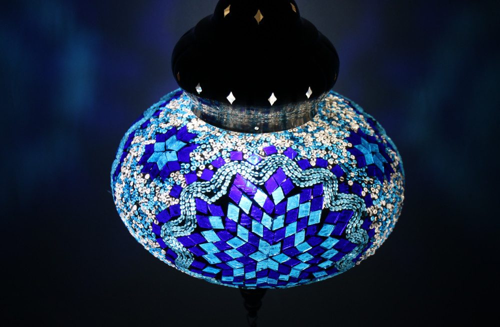 Turkish Mosaic Hanging Lamp Large Blue 3