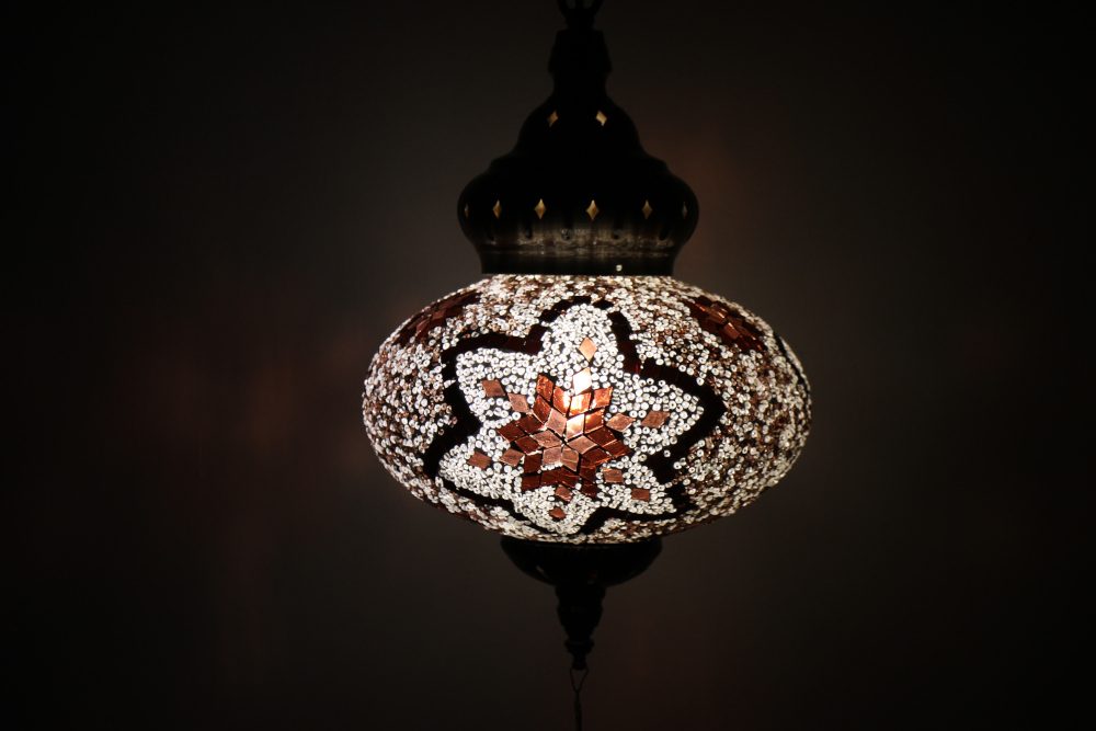 Turkish Mosaic Hanging Lamp Large Brown 1