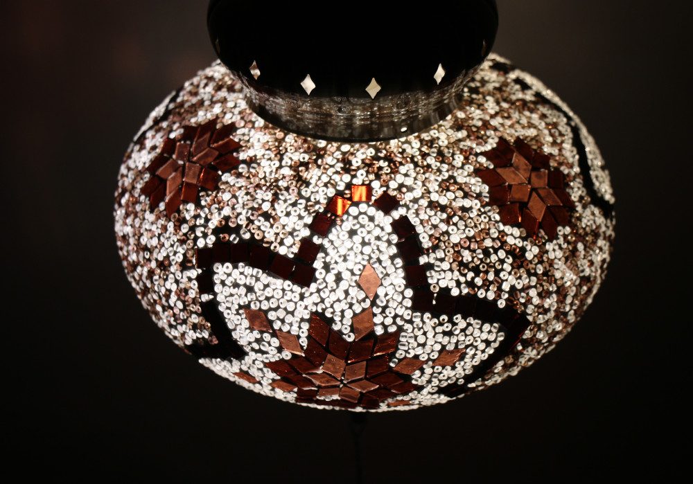 Turkish Mosaic Hanging Lamp Large Brown 3