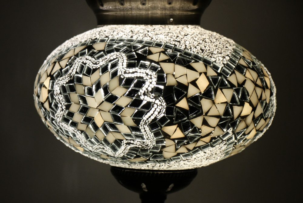Turkish Mosaic Hanging Lamp Large White 3