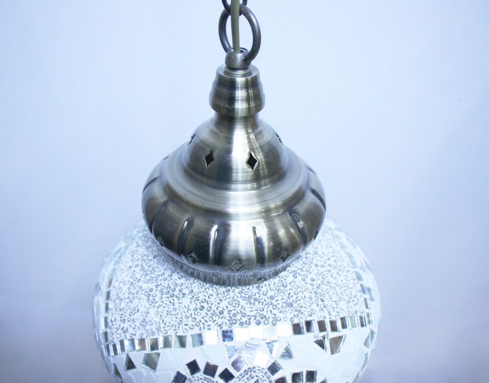 Turkish Mosaic Hanging Lamp Large White 50