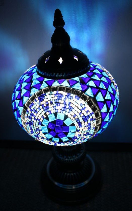 Turkish Mosaic Table Lamp Large Blue 2