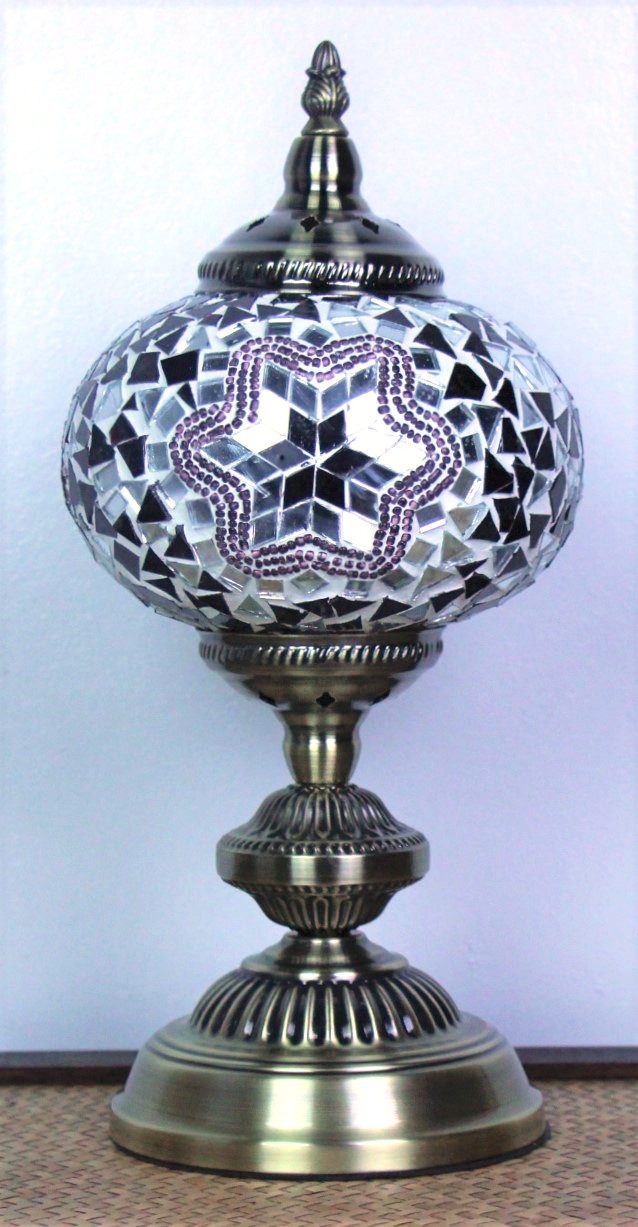Turkish Mosaic Table Lamp Large Brown 3