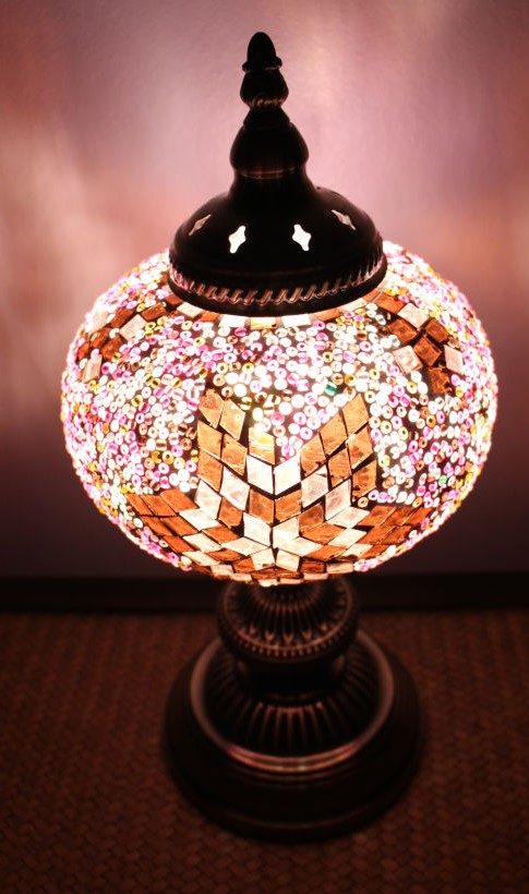 Turkish Mosaic Table Lamp Large Purple 2