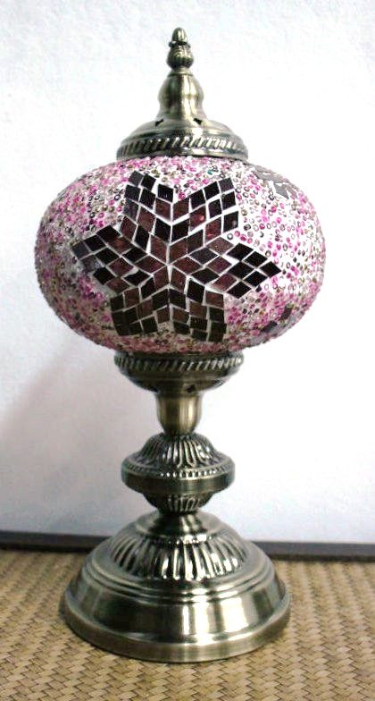 Turkish Mosaic Table Lamp Large Purple 30