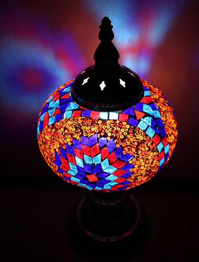 Turkish Mosaic Table Lamp Large Purple Red 2 Turkish Mosaic Table Lamp Large Purple Red