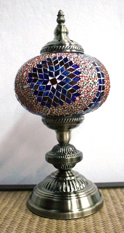 Turkish Mosaic Table Lamp Large Purple Red 30