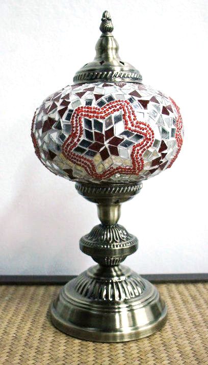 Turkish Mosaic Table Lamp Large Red 30