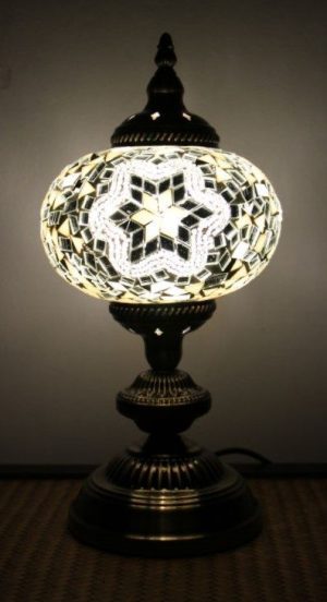 Turkish Mosaic Table Lamp Large White