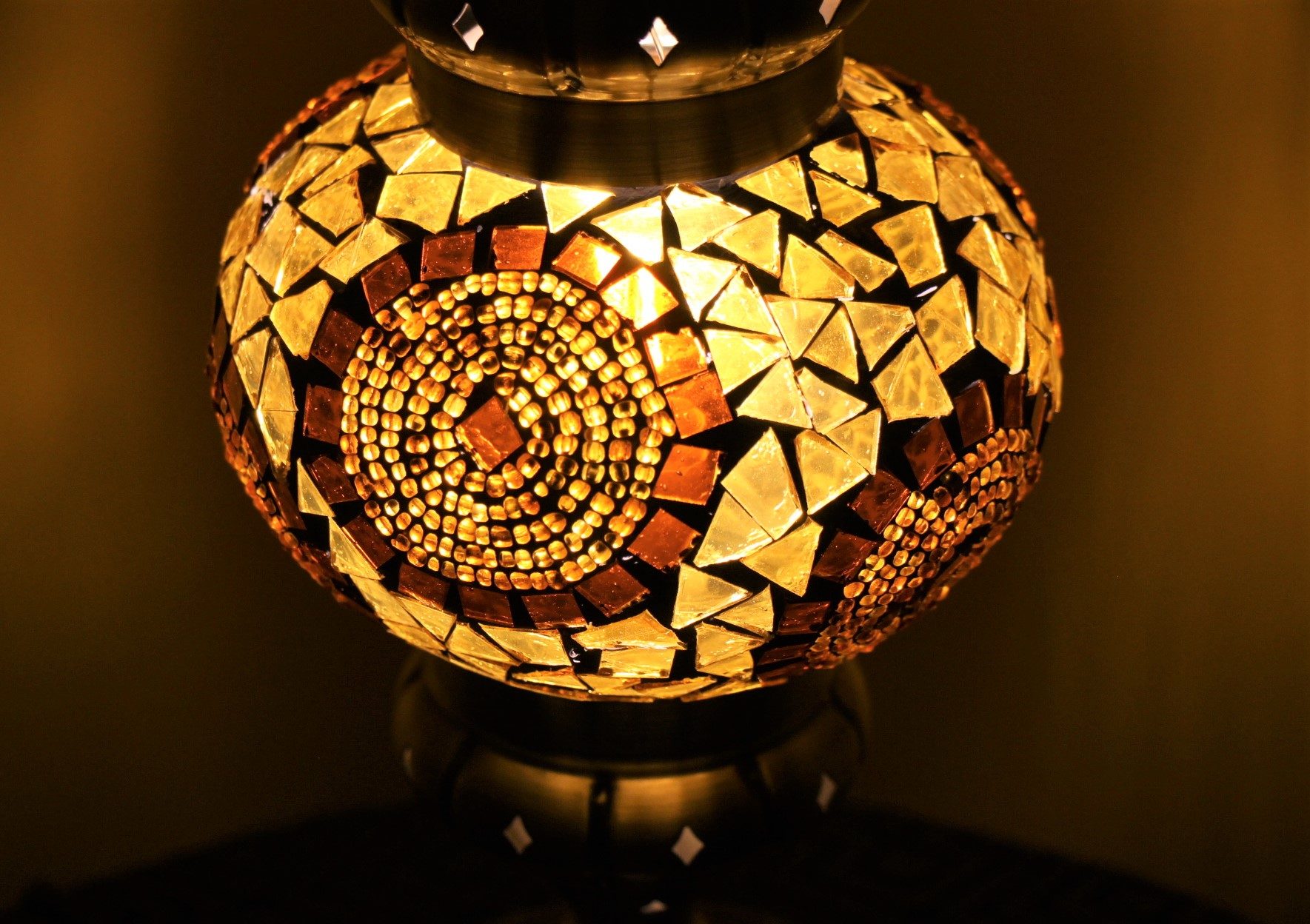 Turkish Mosaic Table Lamp Med Liquid Gold 4