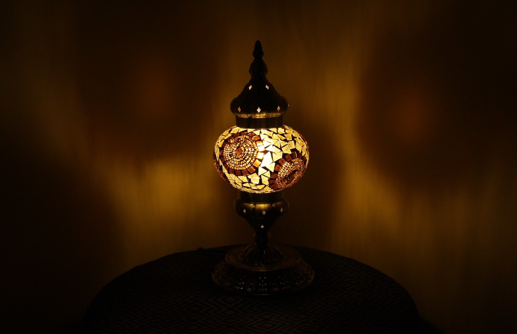 Turkish Mosaic Table Lamp Med Liquid Gold 5