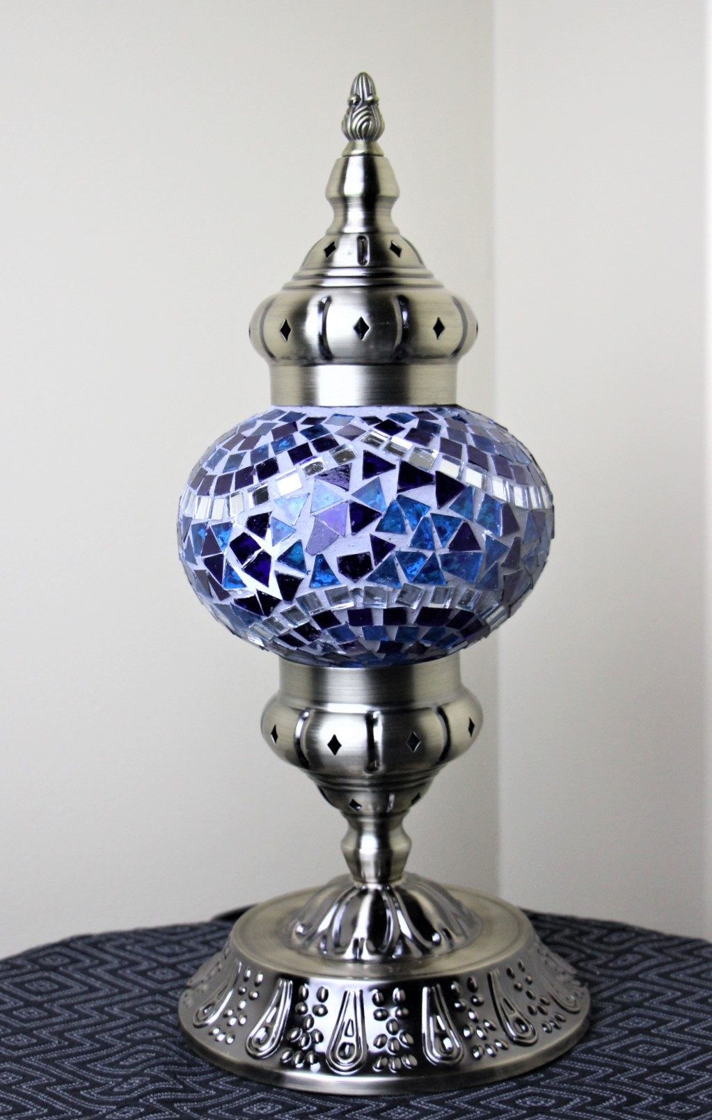 Turkish Mosaic Table Lamp Med River Blue