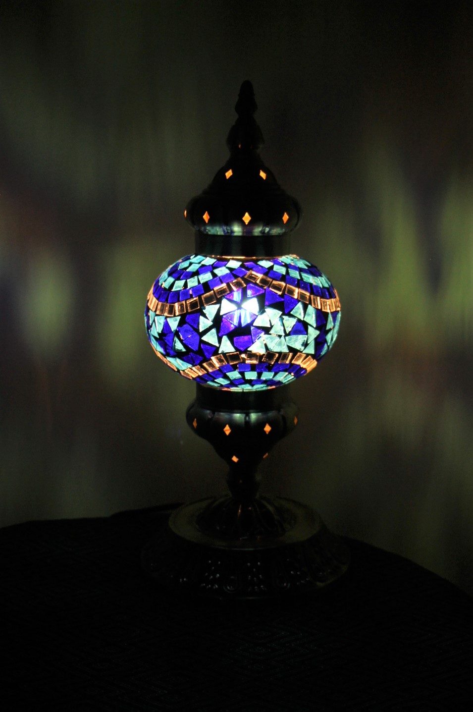 Turkish Mosaic Table Lamp Med River Blue 3