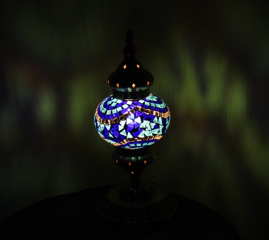 Turkish Mosaic Table Lamp Med River Blue 5