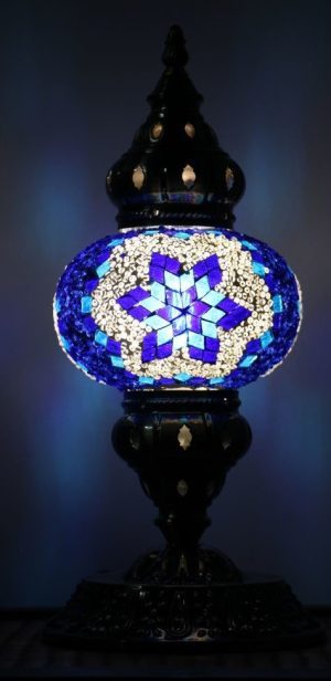 Turkish Mosaic Table Lamp Medium Blue
