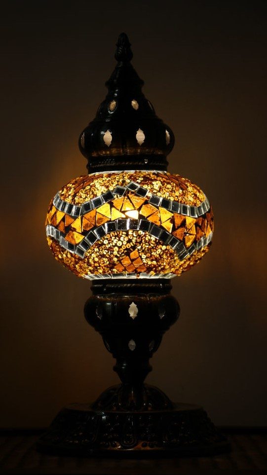 Turkish Mosaic Table Lamp Medium Brown 1