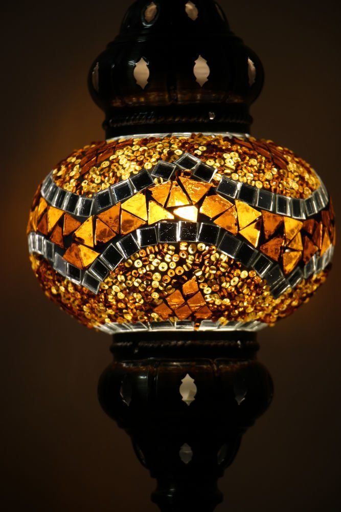 Turkish Mosaic Table Lamp Medium Brown 2