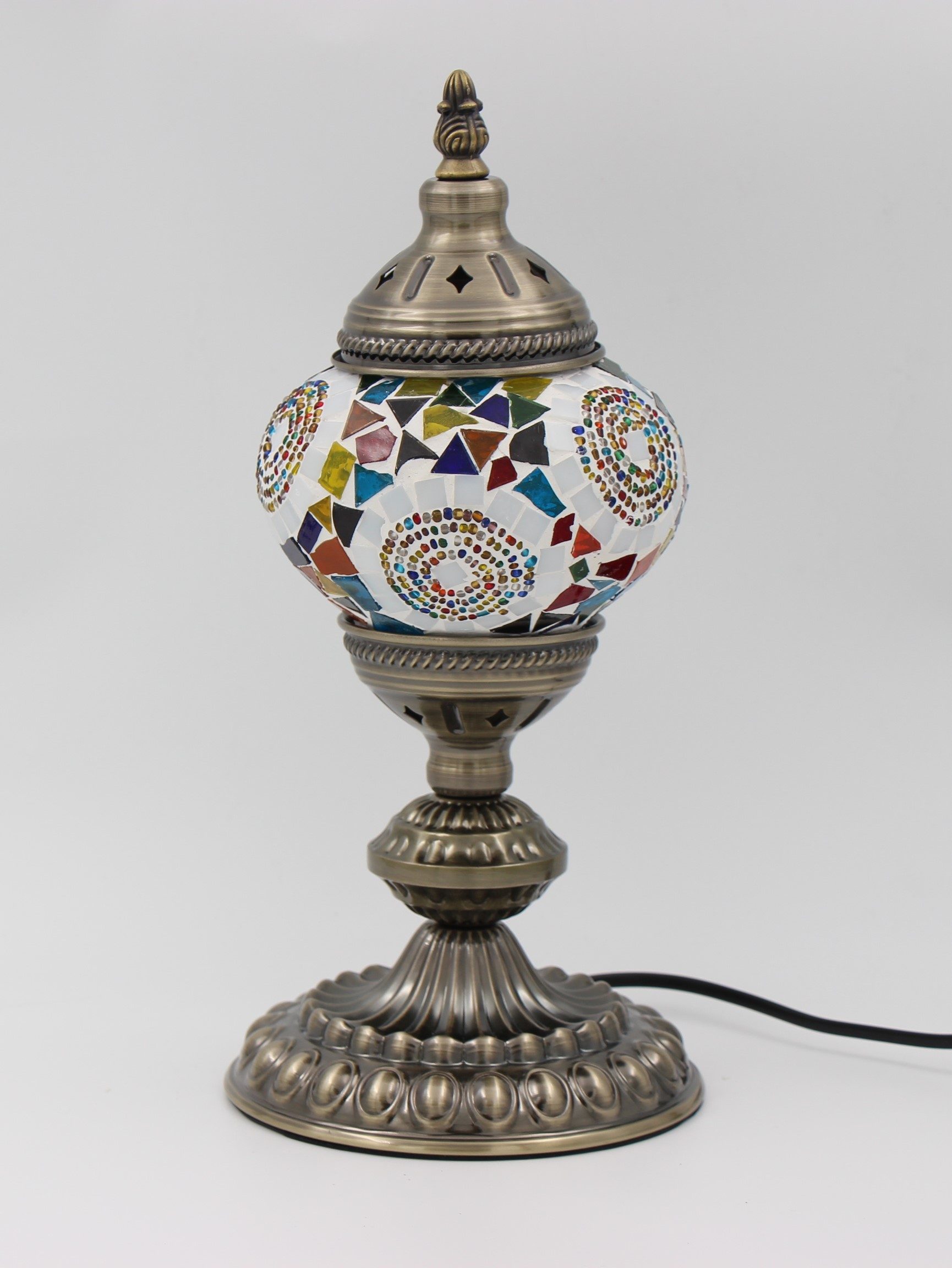 Turkish Mosaic Table Lamp Mosaic Moon Orbit With Large Elegant Base (1)