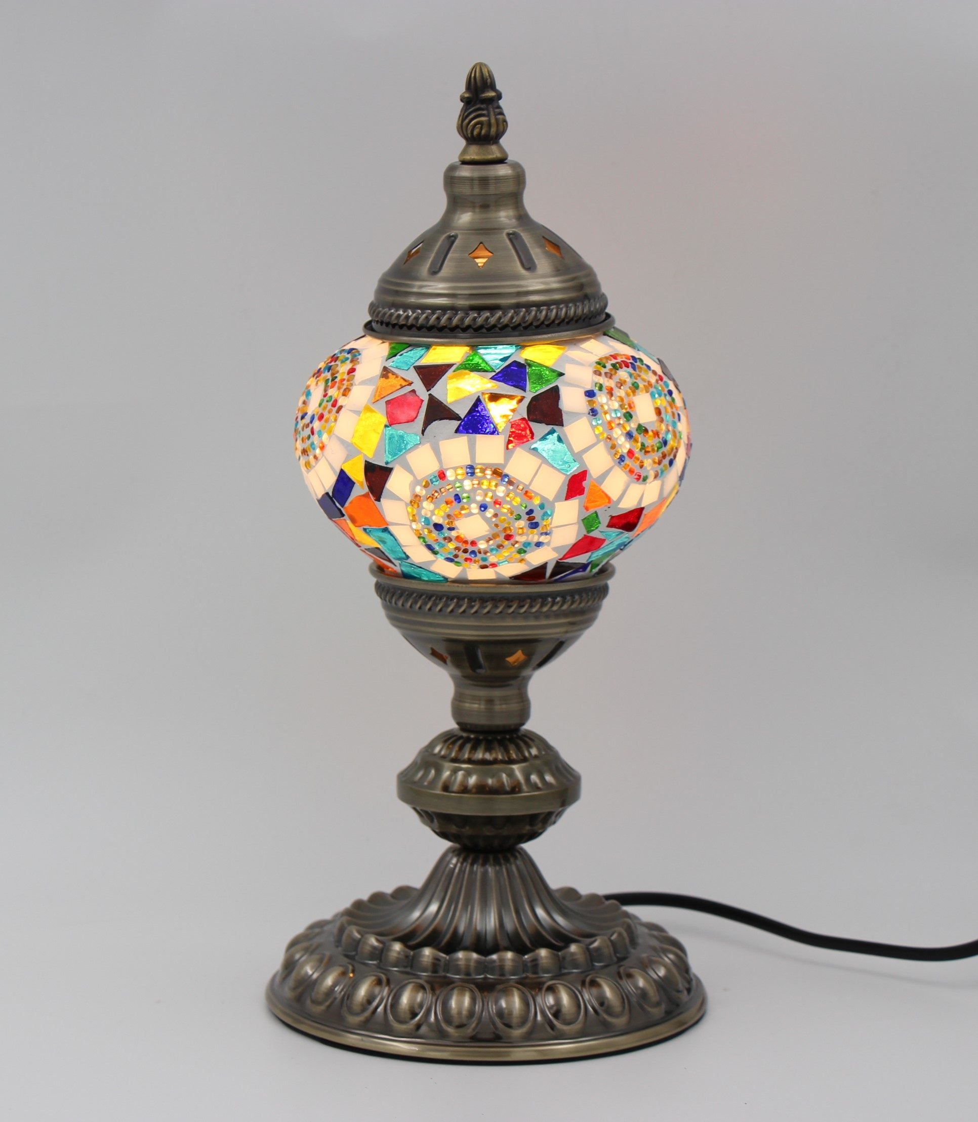 Turkish Mosaic Table Lamp Mosaic Moon Orbit With Large Elegant Base (2)