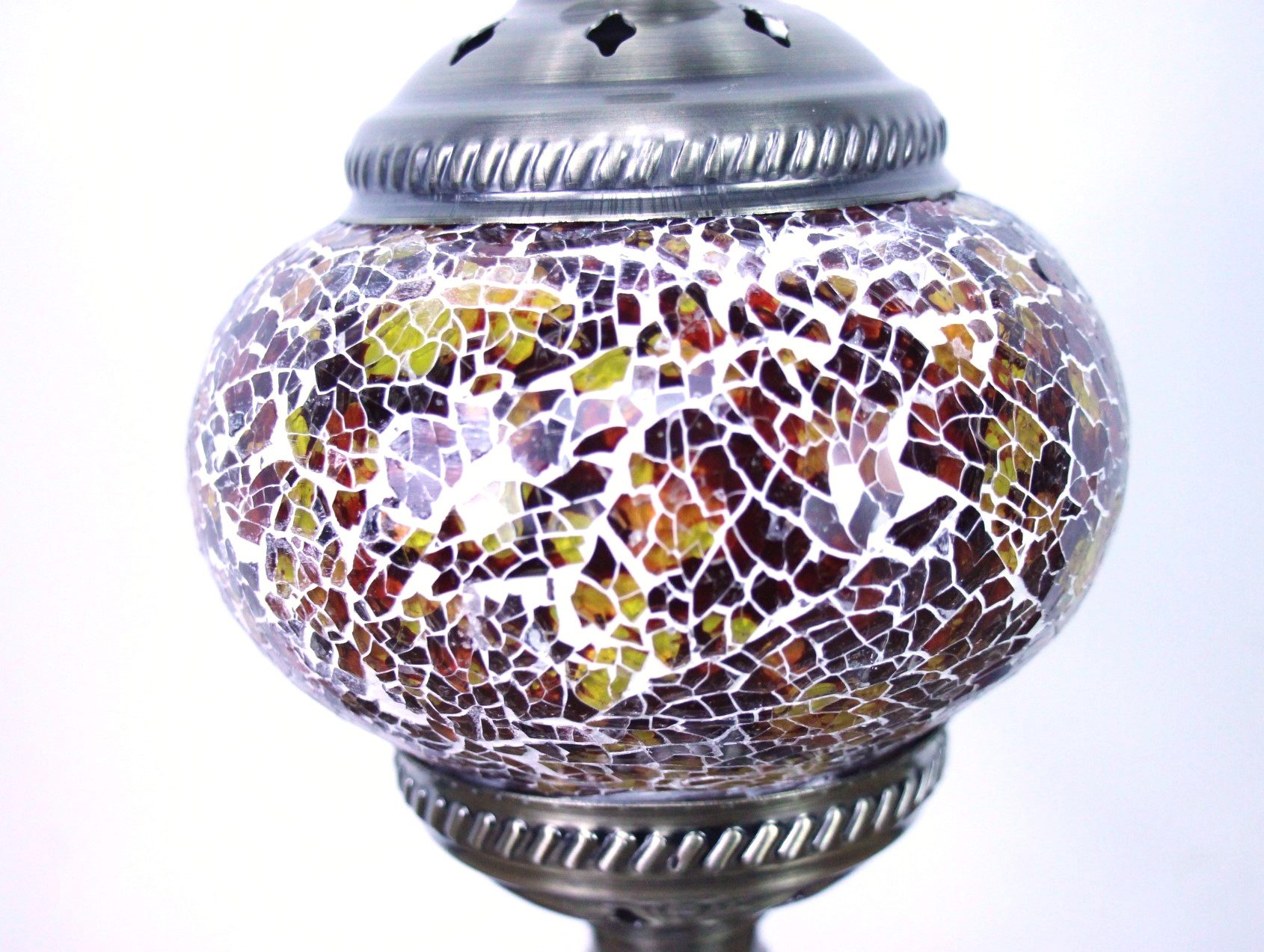 Turkish Mosaic Table Lamp Small Cracked ApricotRed 3