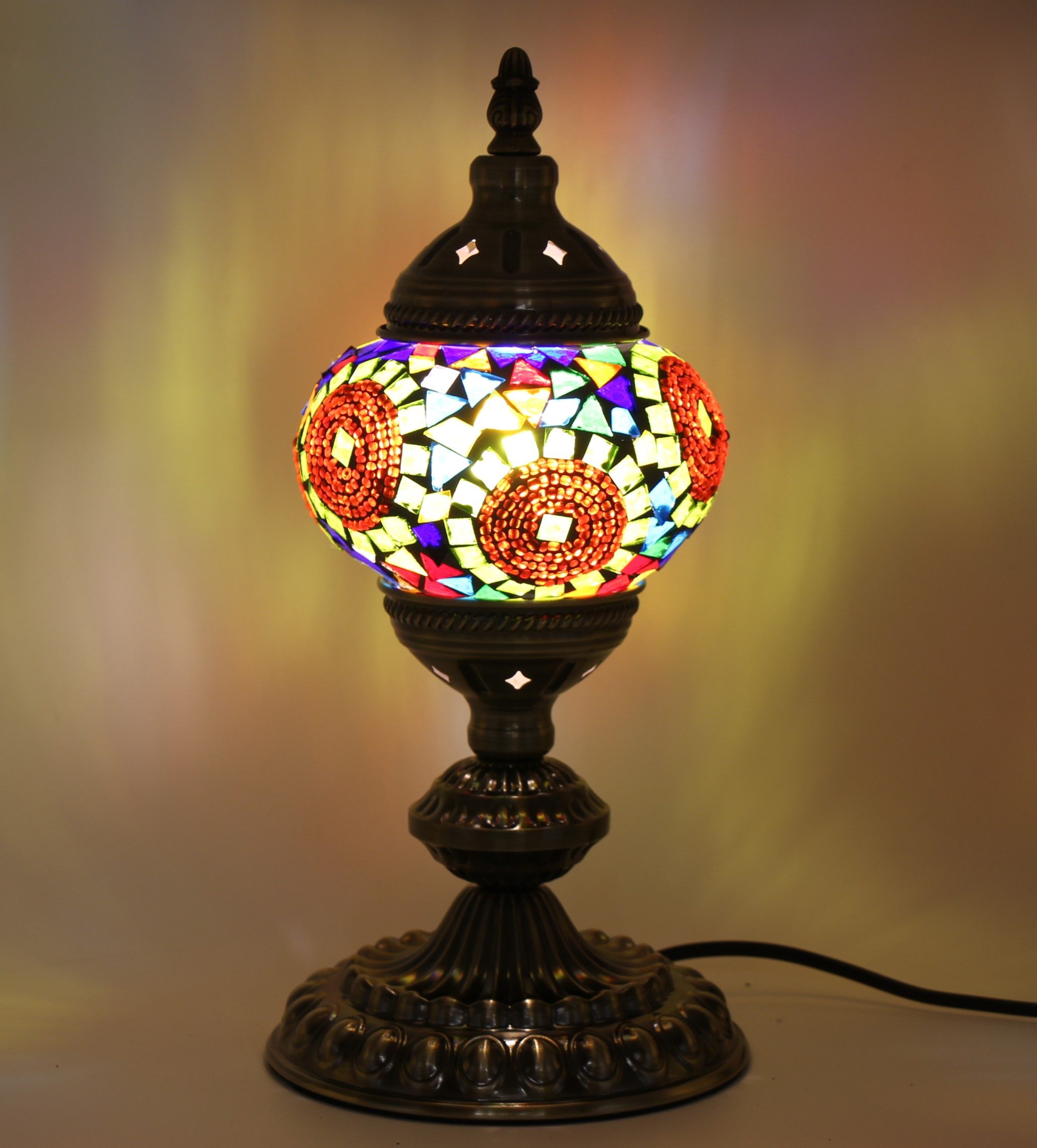 Turkish Mosaic Table Lamp Sunbeam With Large Elegant Base (1)