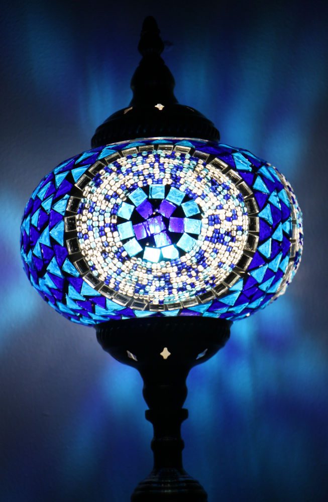 Turkish Mosaic Table Lamp XLarge Blue 2 Turkish Mosaic Table Lamp XLarge Blue