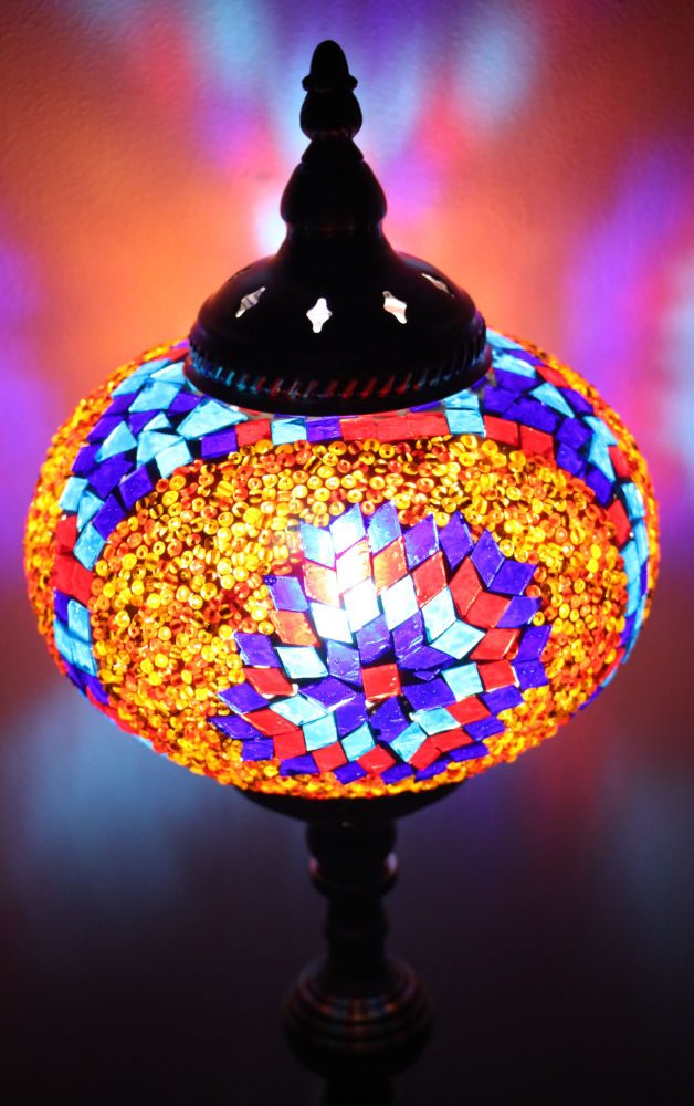 Turkish Mosaic Table Lamp XLarge Purple Red 2 Turkish Mosaic Table Lamp XLarge Purple Red